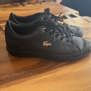 Lacoste Women's Black Leather Sneakers